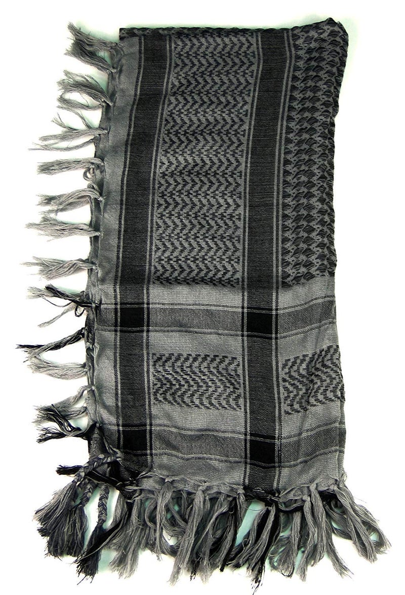 Tapp Collections Premium Shemagh Head Neck Scarf - Grey/Charcoal - Image 2